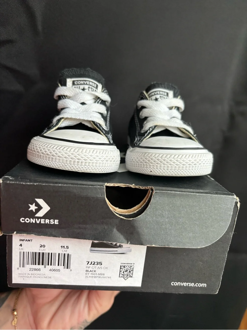 Converse Kids Black and White Low-Top Sneakers